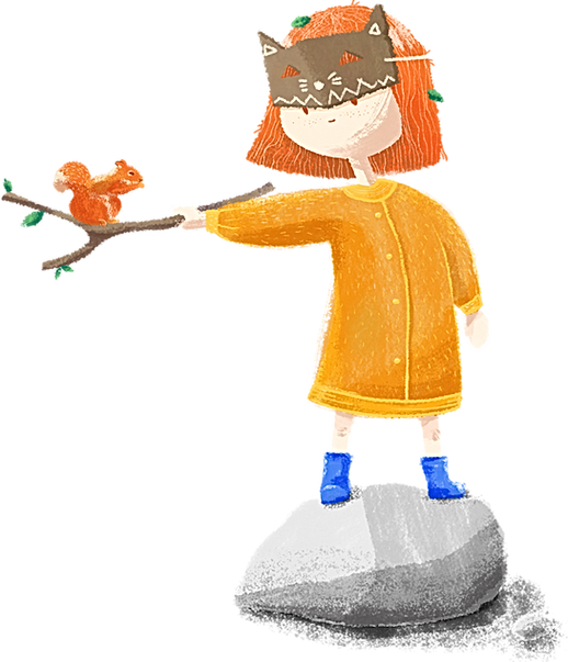 Page 404 illustrée. Petite fille tenant une branche avec un oiseau posé dessus.